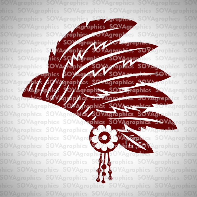 Indian Svg Indian Headdress Svg Feather Svg Tribe Svg Dxf | Etsy