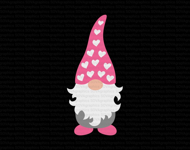 Gnome Svg Valentine Gnome Svg Pink Gnome Svg Gnome With | Etsy