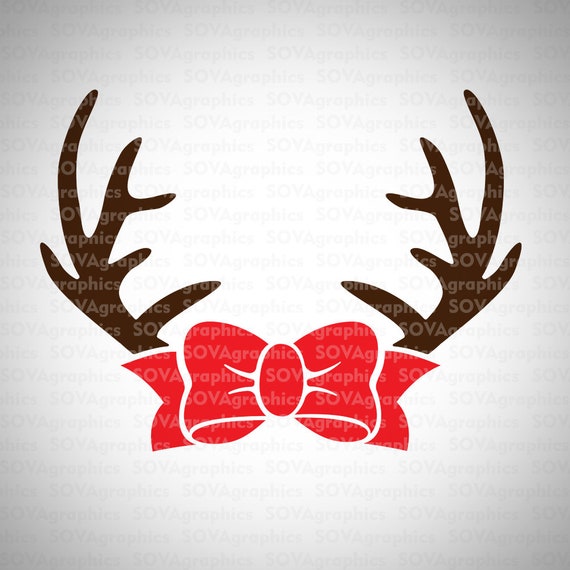 Download Reindeer Svg Christmas Svg Monogram Svg Antlers Svg Dxf Etsy PSD Mockup Templates