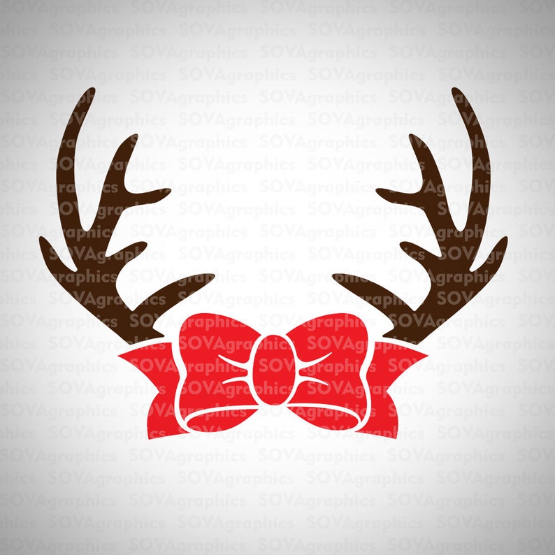 Reindeer svg Christmas svg Monogram svg Antlers svg dxf | Etsy