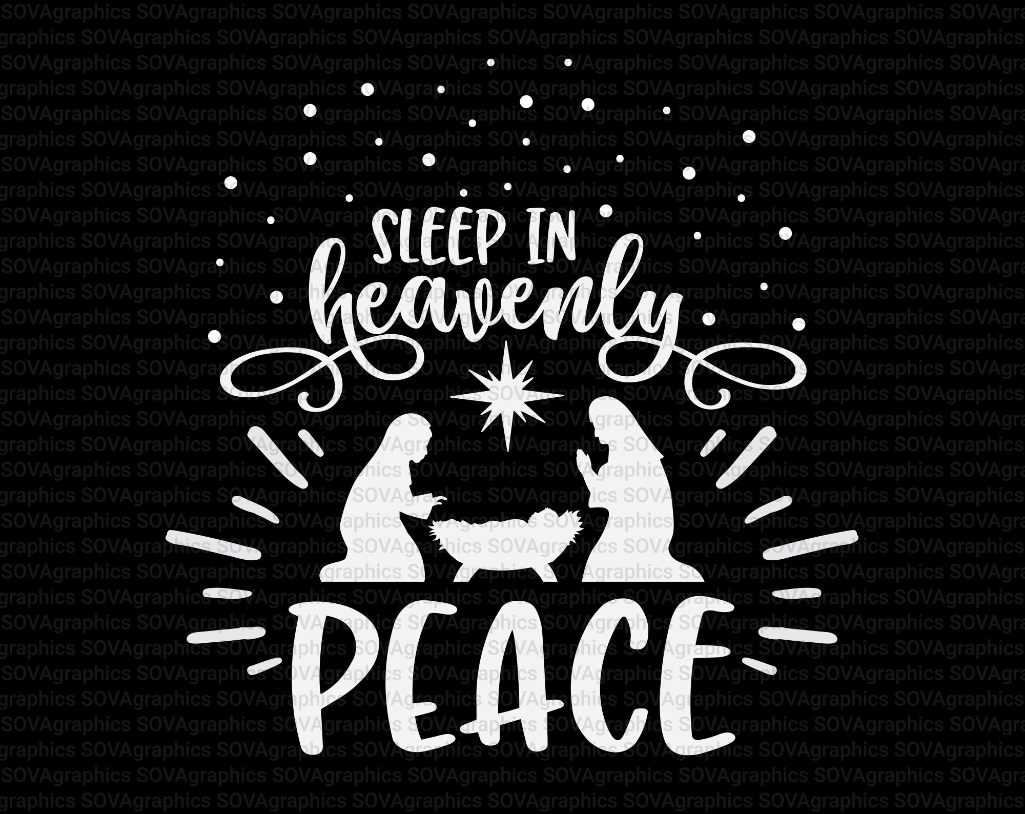 Sleep In Heavenly Peace svg Christmas svg Nativity Scene | Etsy