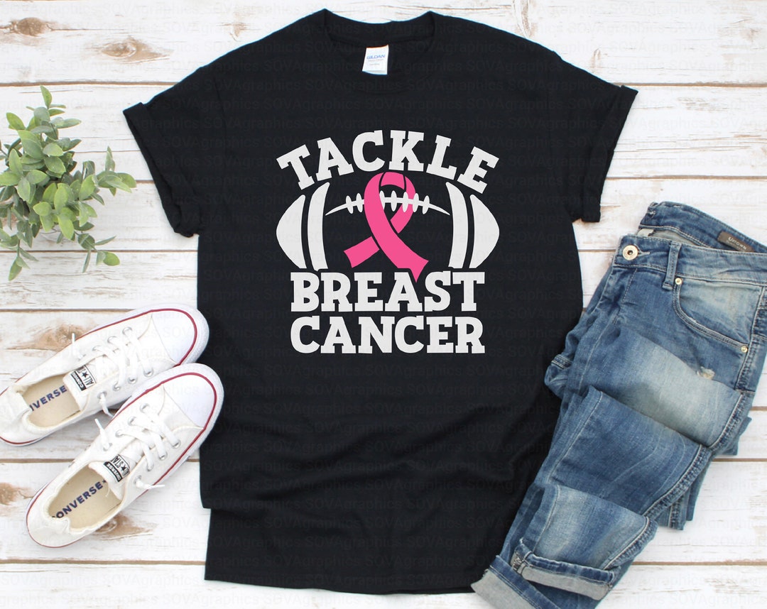 Breast Cancer Svg Football Cancer Svg Tackle Breast Cancer - Etsy