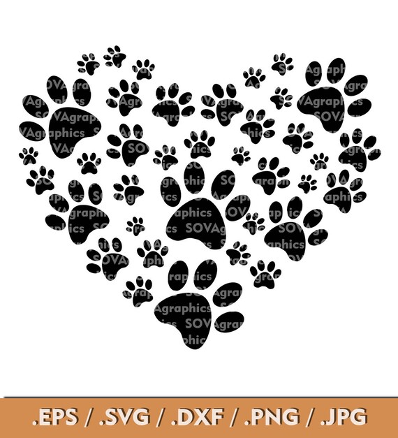 Paw Svg Paw Heart Svg Paw Love Svg Paw Print Svg Dog Svg Etsy