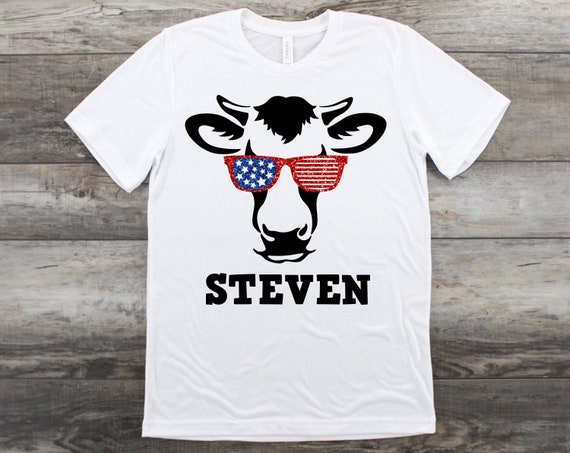 Download Cow With Sunglasses Svg Funny Cow Svg Usa Flag Svg Us Flag Etsy