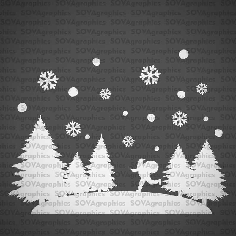 Download Winter svg Silhouette Cut file Santa run svg Snow svg dxf ...
