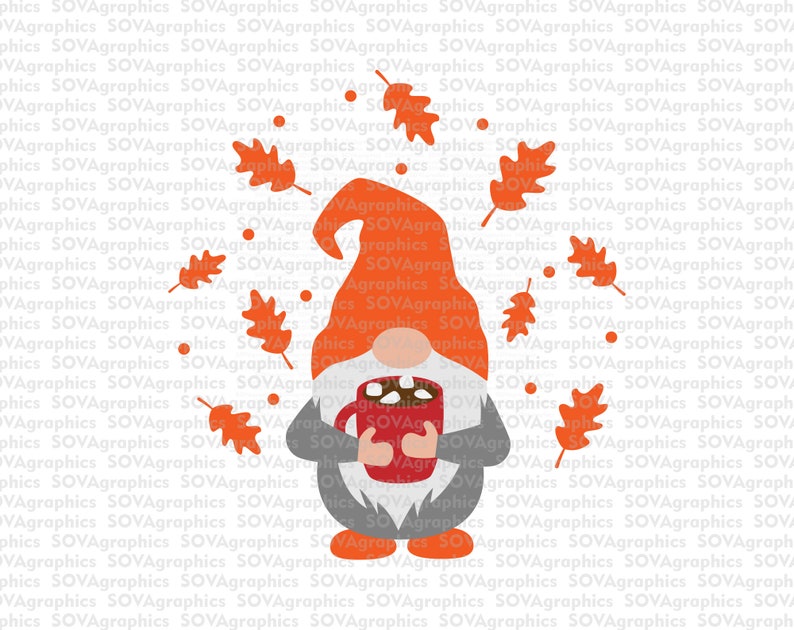 Download Autumn Gnome svg Fall Gnome svg Gnome svg Gnome with Coffee | Etsy