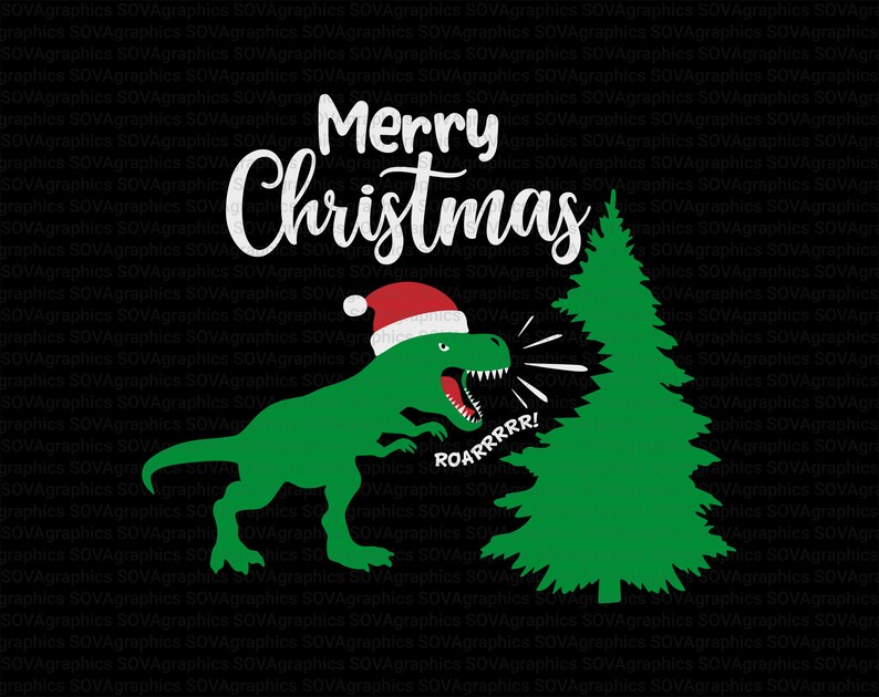 Download Christmas svg Christmasaurus svg T-Rex svg Dinosaur svg | Etsy