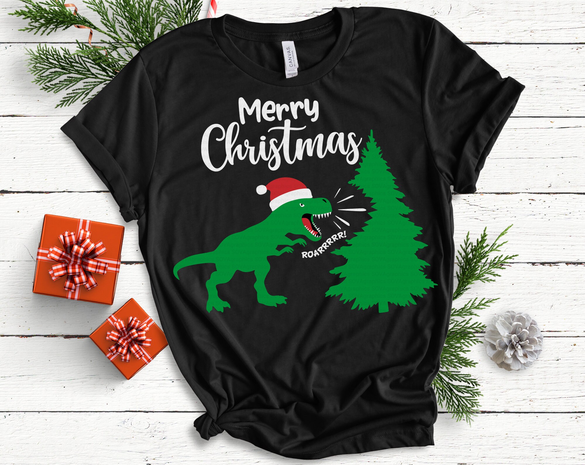 Download Christmas Svg Christmasaurus Svg T Rex Svg Dinosaur Svg Etsy