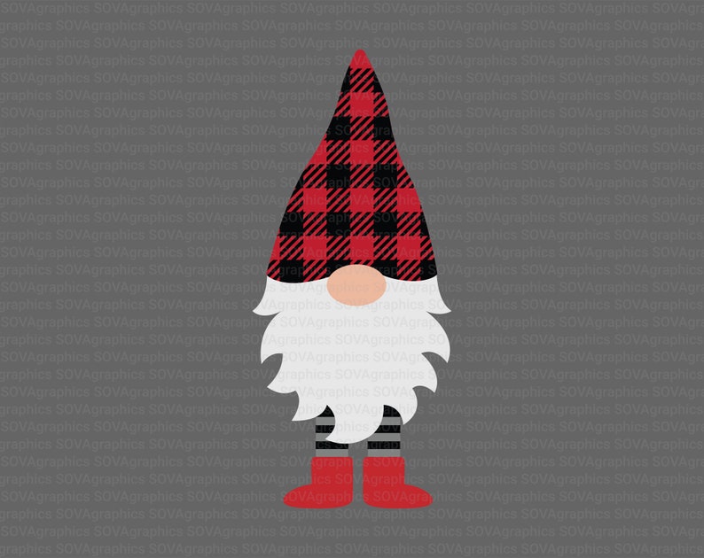 Download Christmas Gnome svg Gnome svg Gnome with Plaid Hat svg | Etsy