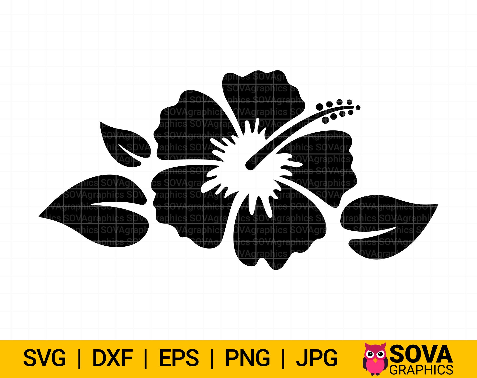 Hibiscus Svg Flower Svg Hawaiian Flower Svg Tropical Flower | Etsy