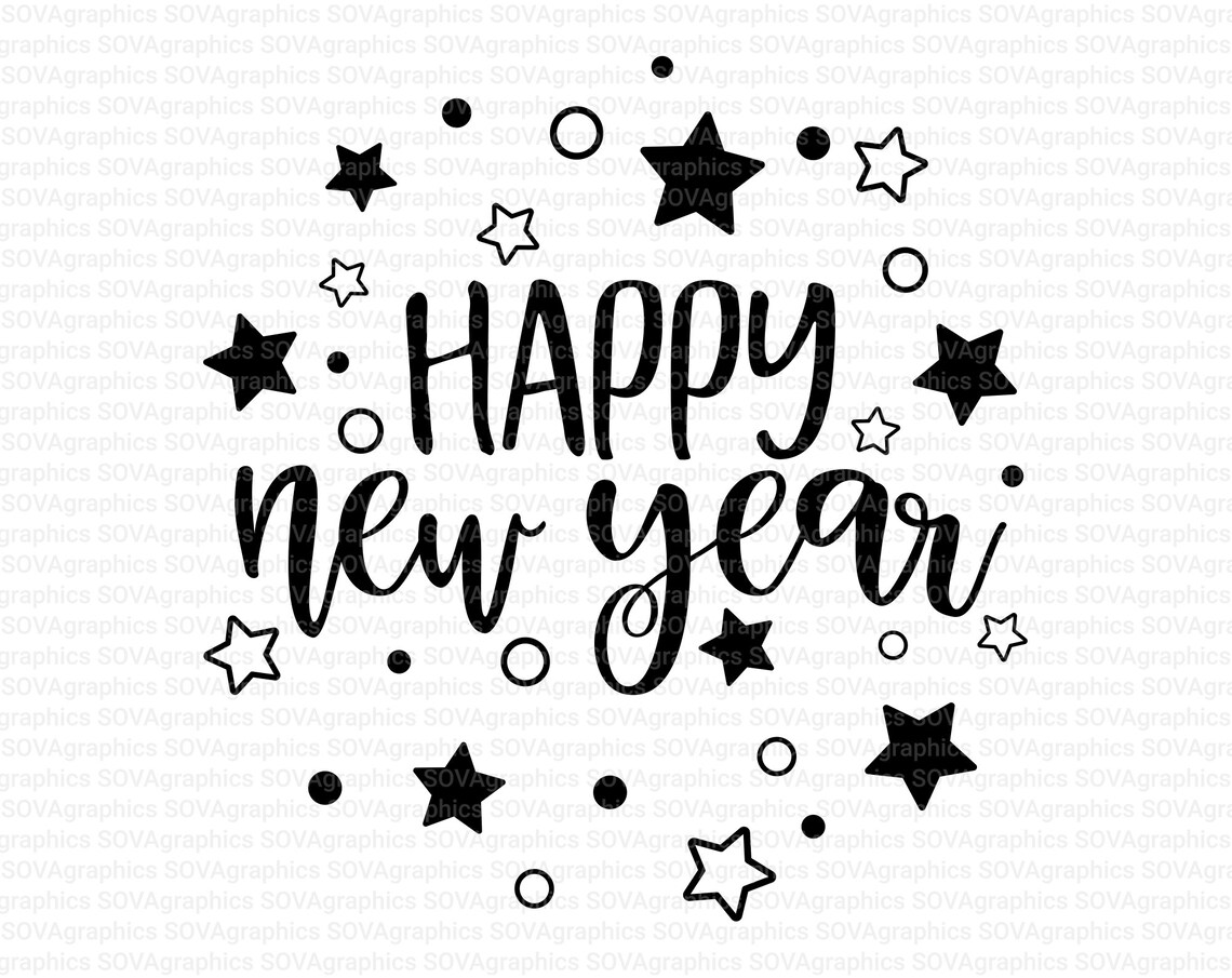 Happy New Year Svg Happy New Year Sign Svg New Year Svg Etsy