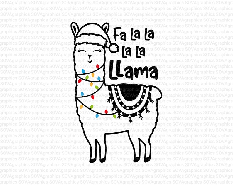 Download Fa La La La La Llama svg Christmas svg Llama with Santa ...