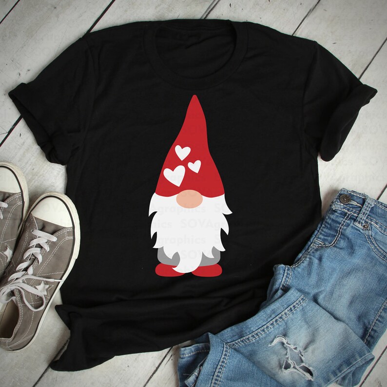 Gnome Boy svg Cut file SOVAgraphics Silhouette Valentine Gnome svg Valentines Day svg Nordic Cricut Clipart Heart svg Shirt Craft