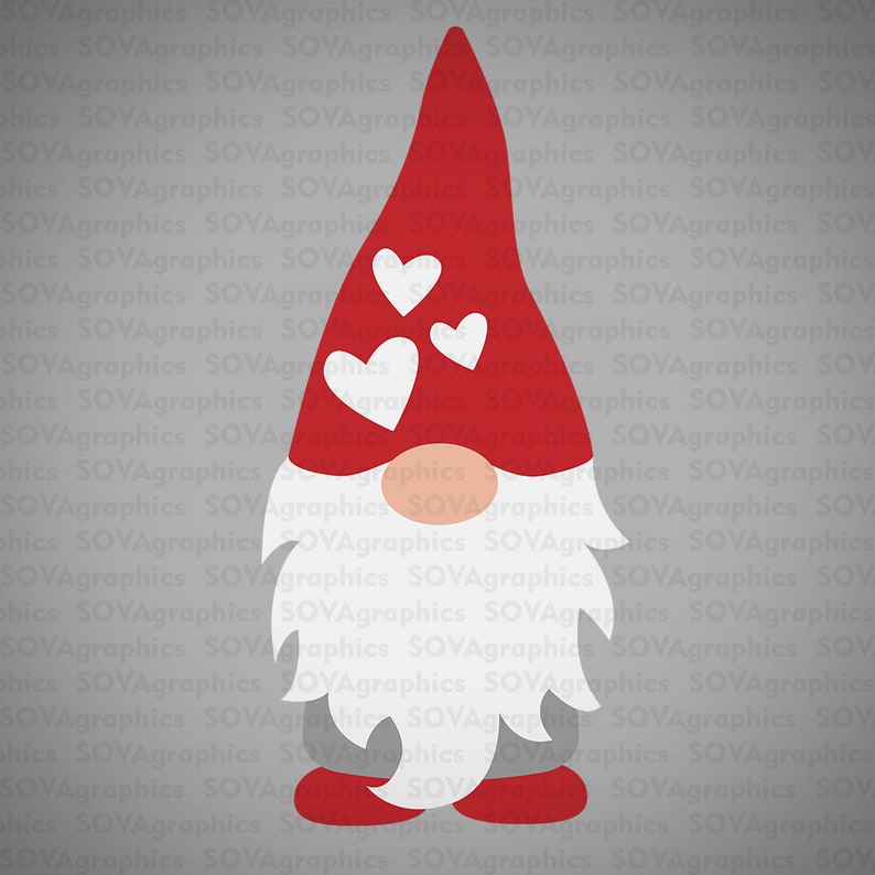 Gnome Boy svg Cut file SOVAgraphics Silhouette Valentine Gnome svg Valentines Day svg Nordic Cricut Clipart Heart svg Shirt Craft