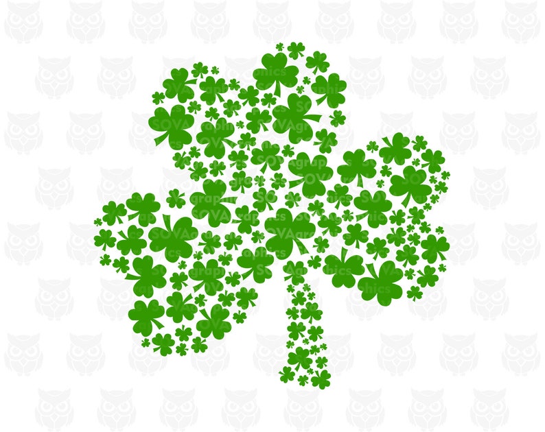 Shamrock Svg Shamrock Mosaic Svg Patricks Day Svg Dxf Png Etsy