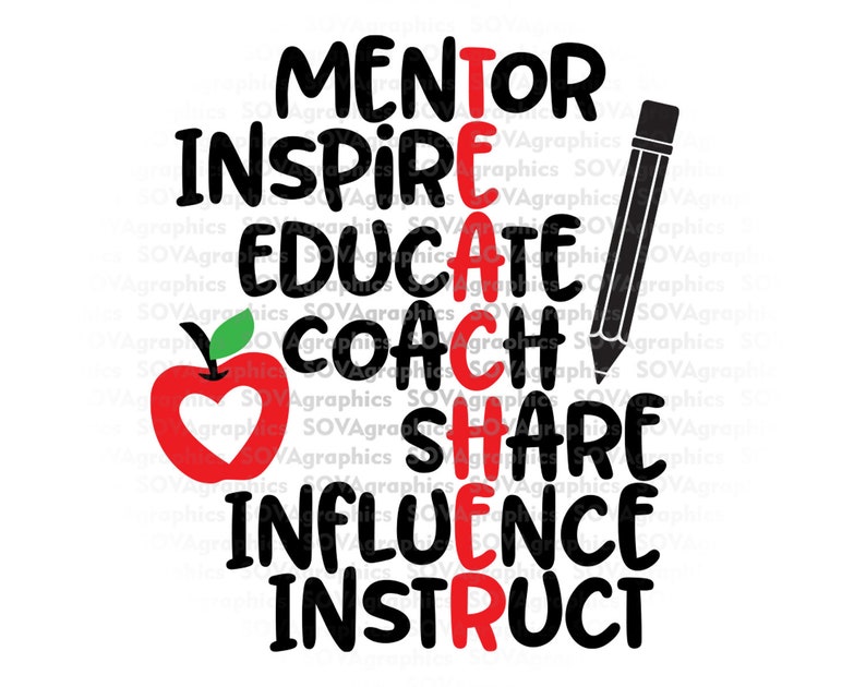 Download Teacher svg Mentor Inspire Educate Coach Share Influence ...