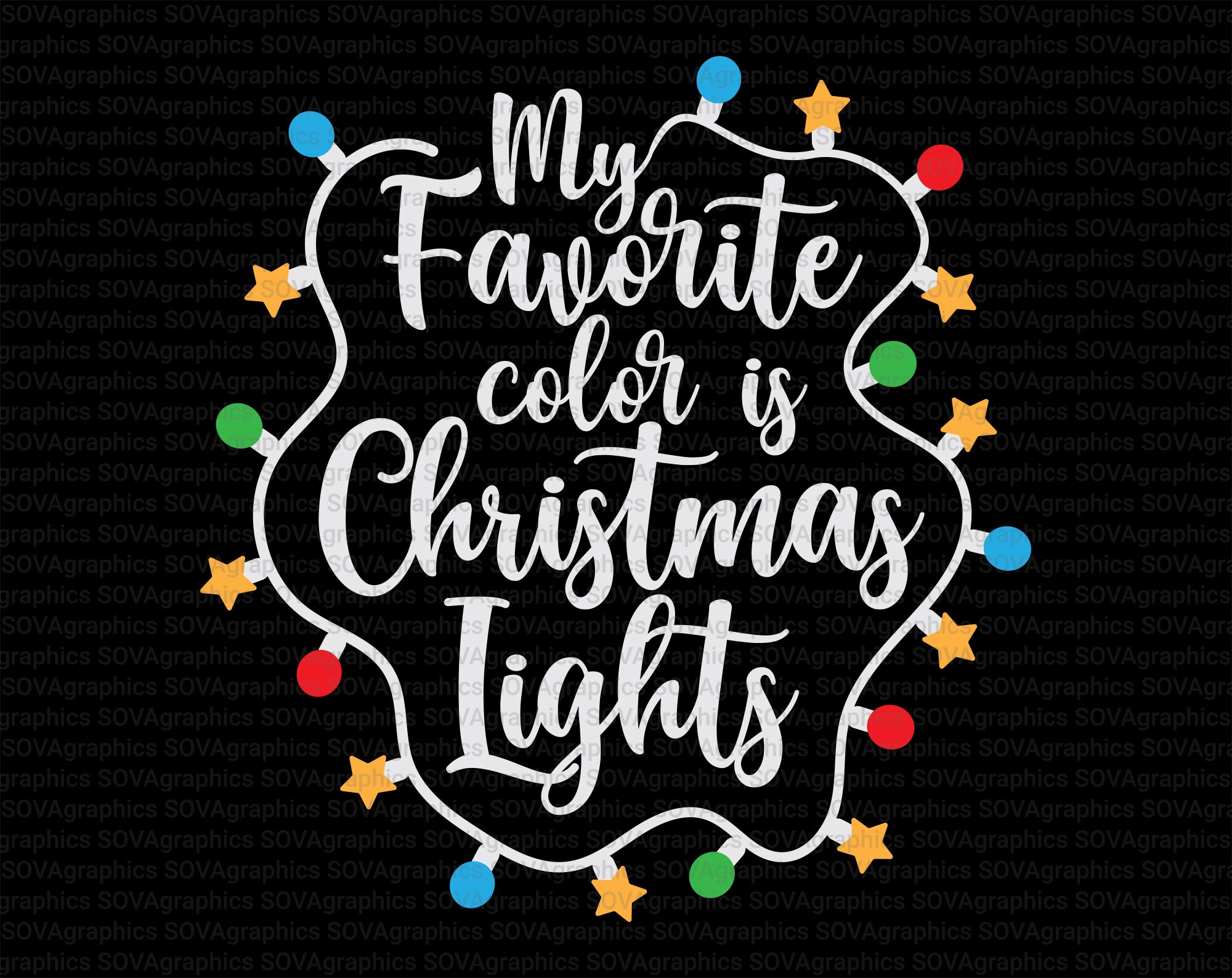 My Favorite Color is Christmas Lights Svg Christmas Lights Etsy
