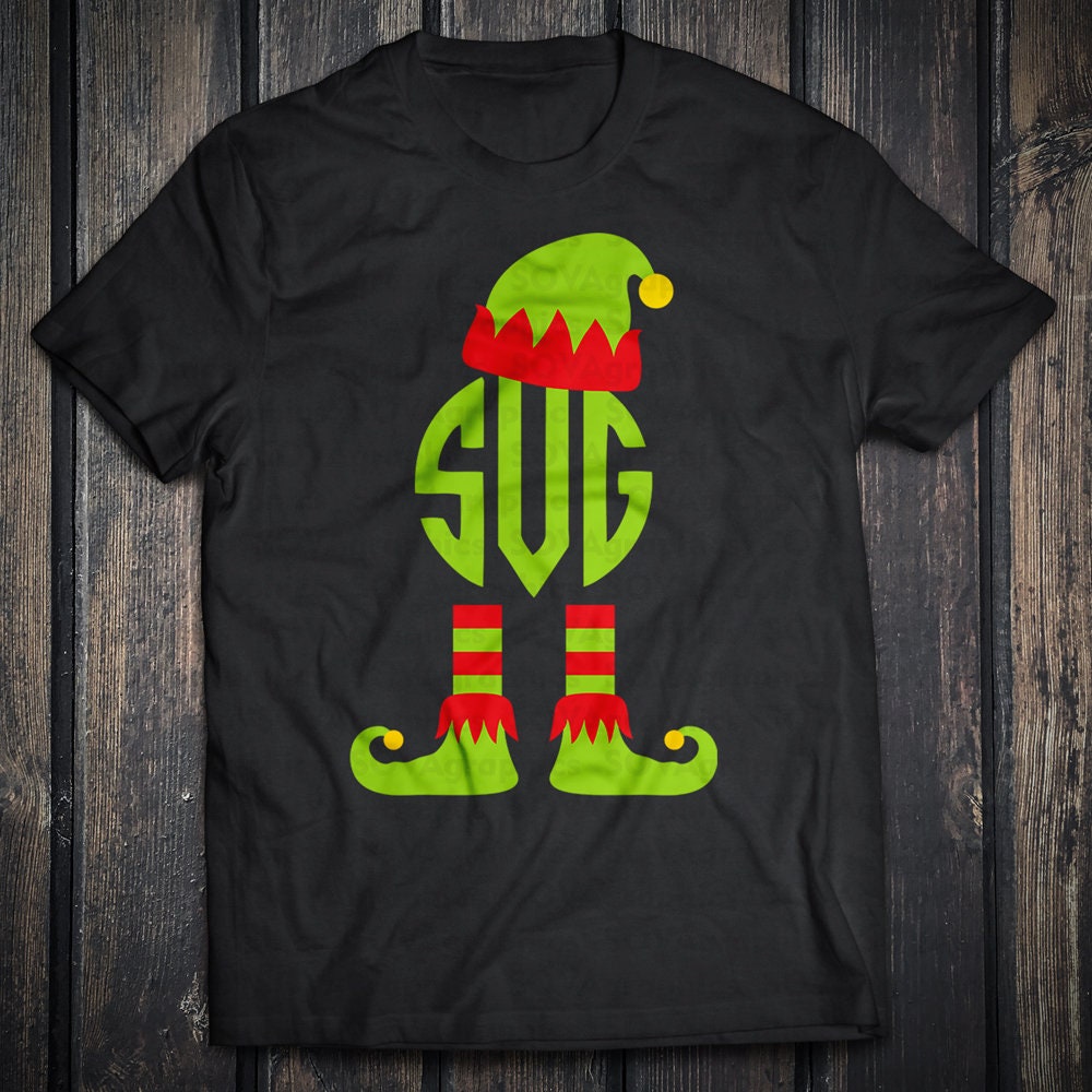 Download Christmas Shirt Print Vector Clip Art Vinyl Silhouette Printable Elf Monogram Svg Cut File Instant Download Commercial Use Clip Art Art Collectibles Delage Com Br