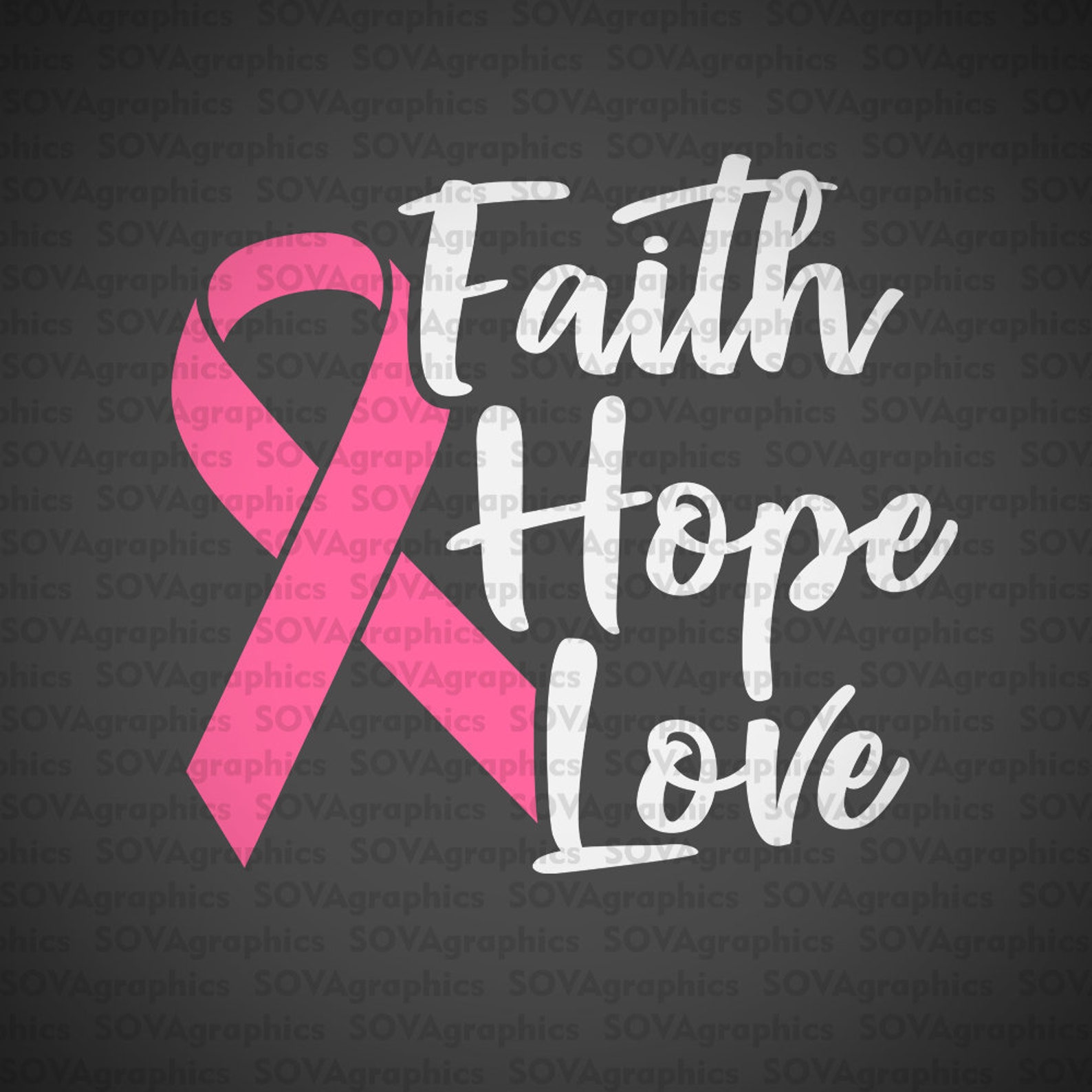 Breast Cancer svg Pink ribbon svg dxf eps Faith svg Hope | Etsy