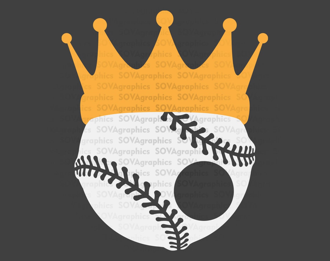 Baseball Ball with Crown svg Baseball King svg Baseball Etsy