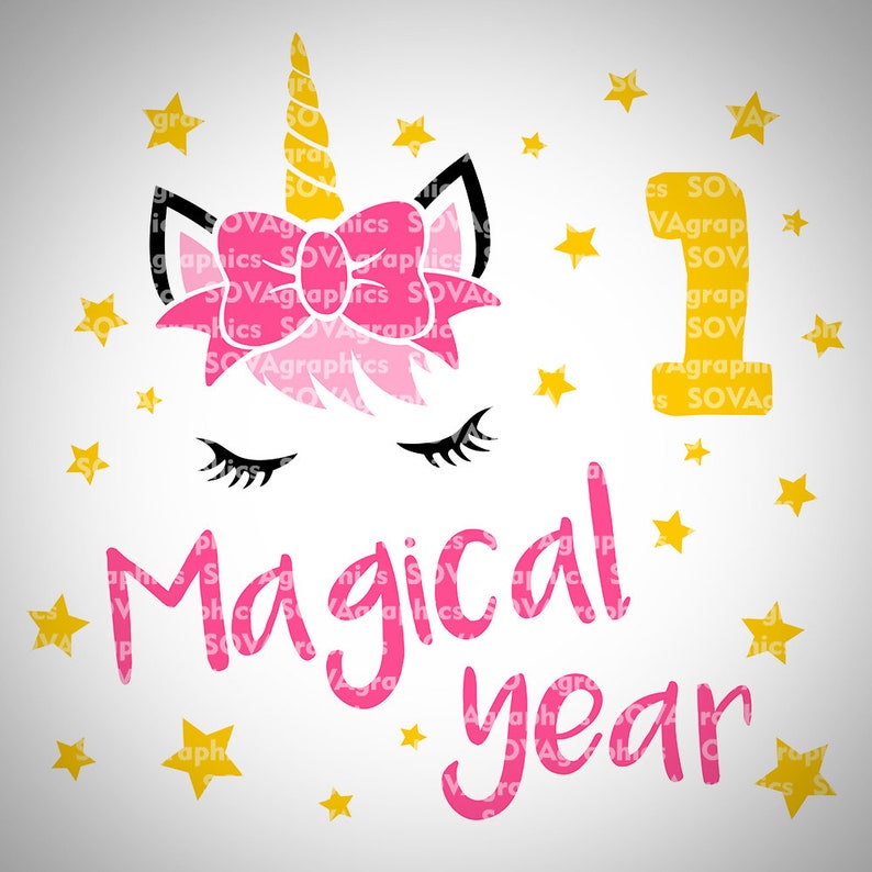 Unicorn Svg First Birthday Svg 1st Birthday Svg 1 Magical | Etsy