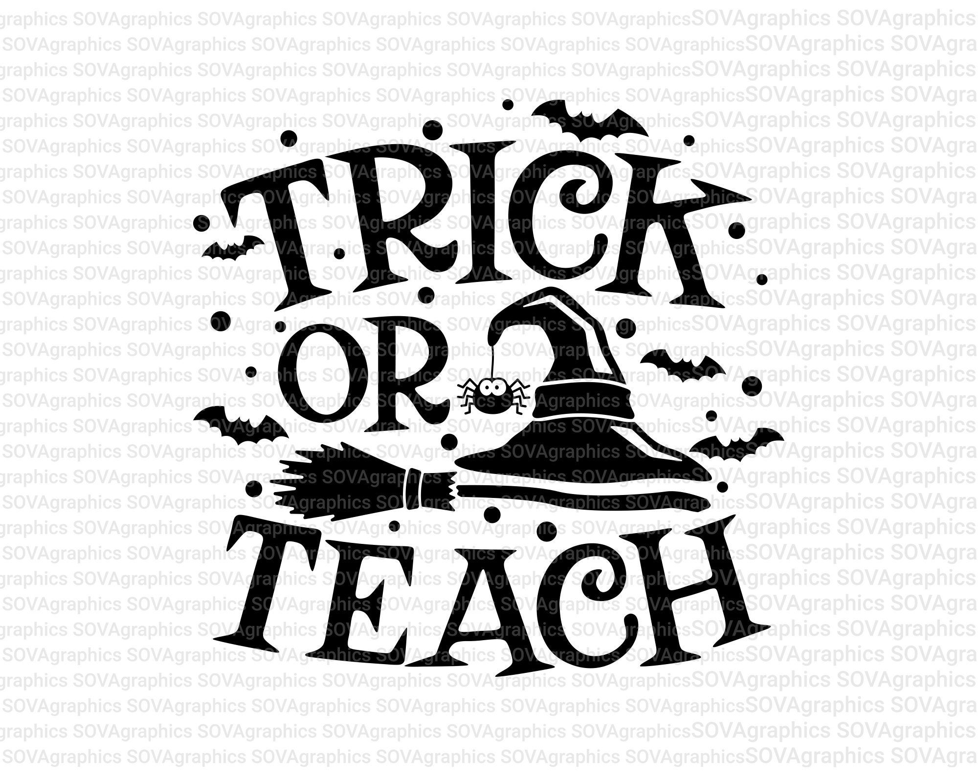 Trick or Teach svg Halloween svg Teacher svg Witch svg | Etsy