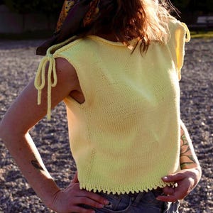 I-Cord Tee Strickmuster: Kurze Schulter Romantisches Top (PDF-Muster)