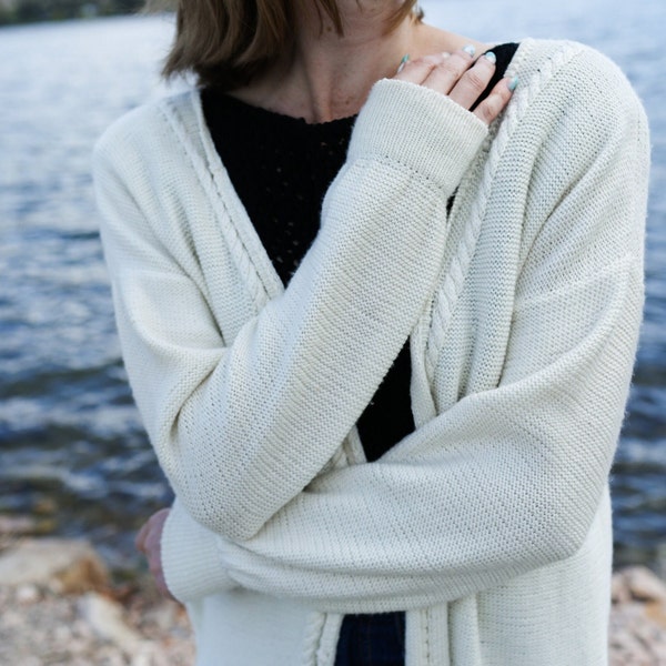 Summer Cardigan Knitting Pattern - Elegant, Lightweight Sweater, Cardi Knit Pattern, Silk and Merino Sweater