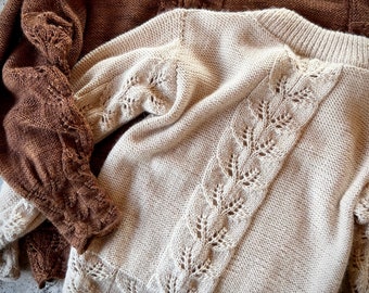 【YOURNUS】Apel Span Over Knit Sweater KNITTING PATTERN Women Cables/worsted Yarn Cable