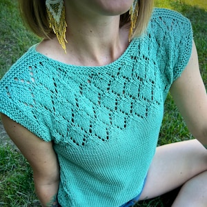 MODELLO LAVORO A MAGLIA per top corto, modello a maglia per camicia maglione, modello a maglia per top in pizzo, modello a maglia per maglietta, modello a maglia avanzato, fai da te