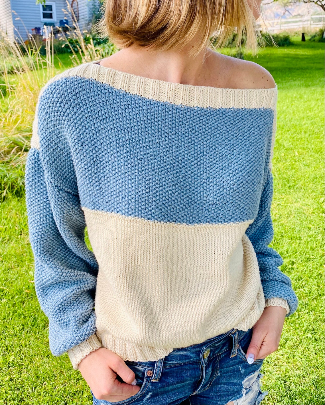 Basic Knit Sweater Pattern Simple Pullover Knitting Pattern Etsy