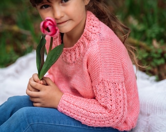 Kids Sweater KNITTING PATTERN, Timeless Saturdays Sweater, Toddler Sweater, Teens Sweater, Spring Knitting Patterns, Kids Crew Neck, Cropped