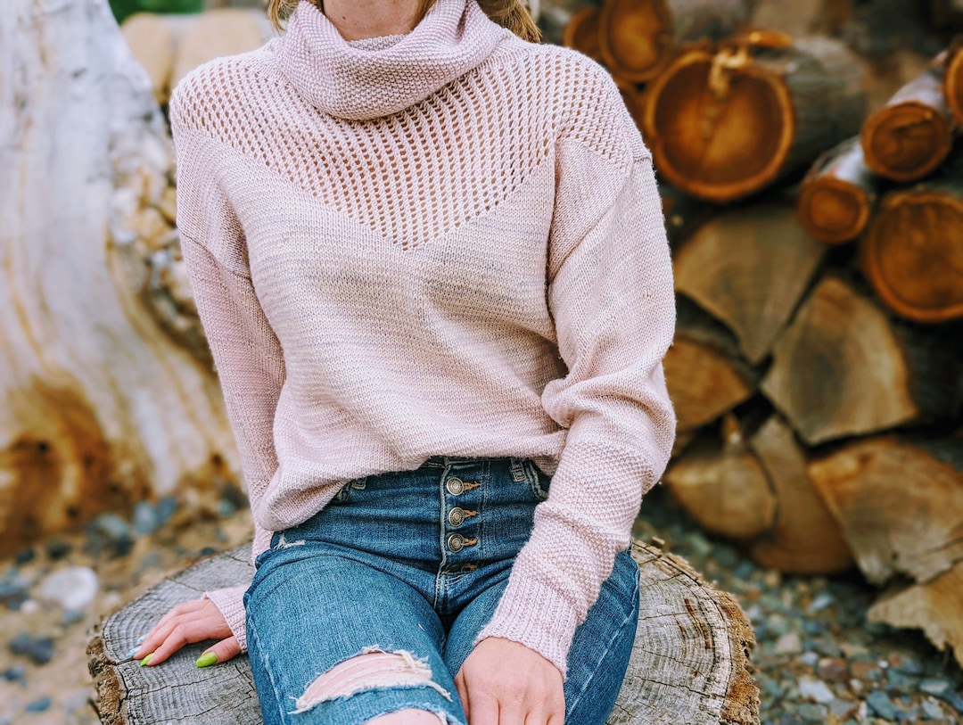 Turtleneck Sweater Knitting Pattern - the "uptown Pullover". Cowl Neck ...