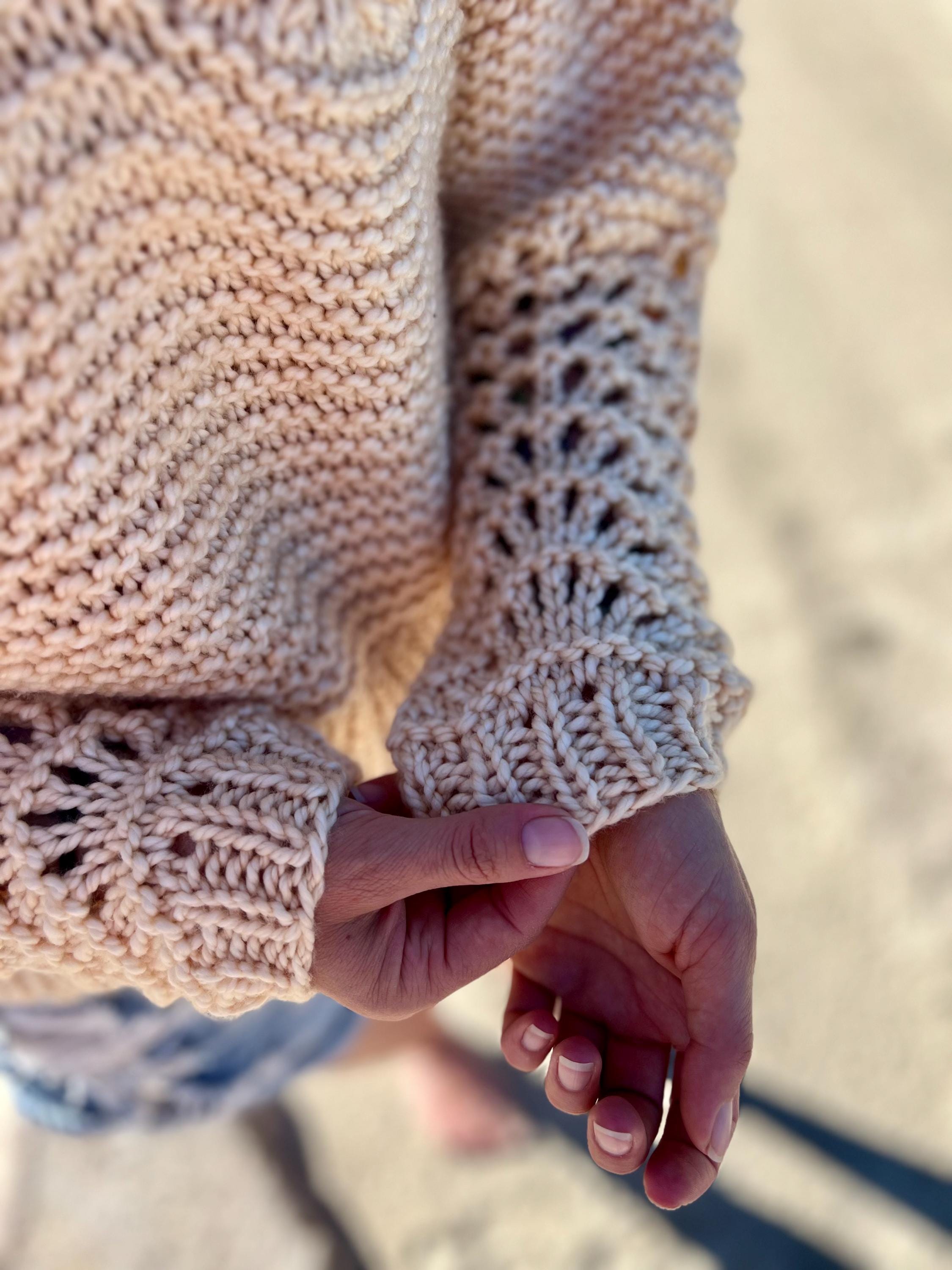 Quick Knit - Bulky/chunky Sweater Knitting Pattern - Easy Garter Stitch,  Feather \u0026 Fan Lace, Beginner Friendly, Bulky Knitwear, Fast Project - Etsy  Israel, image size:2250x3000