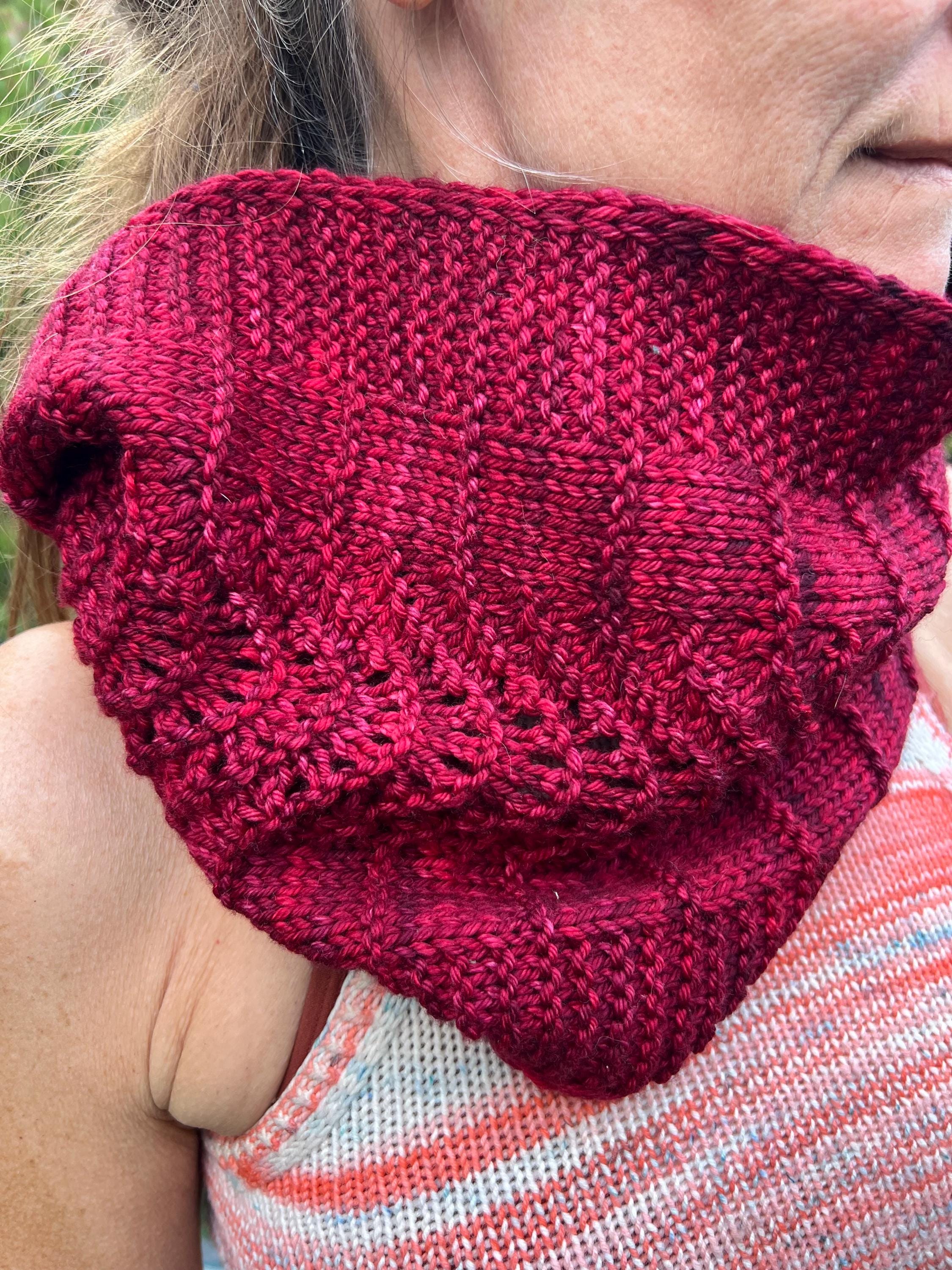 Easy Lace Cowl Scarf Knitting Pattern, Cozy Knit Infinity Scarf ...