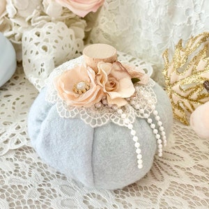 Decorative Blue Fall Pumpkin, Shabby Chic Pumpkins, Fall Pumpkins, Soft Pumpkins, Blue Fall Decor, Shabby Chic Fall, Pumpkins, Fall Decor