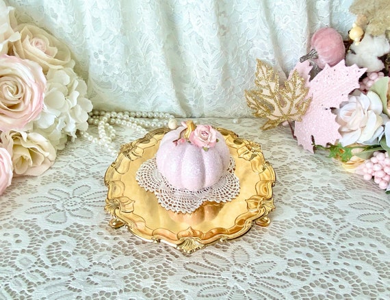 Pink Glitter Pumpkin,Pink Pumpkin,Pastel Fall Decor,Pastel Pumpkin,Pastel Fall Decor,Glitter Pumpkin,Shabby Chic Pumpkin,Baby Shower Pumpkin