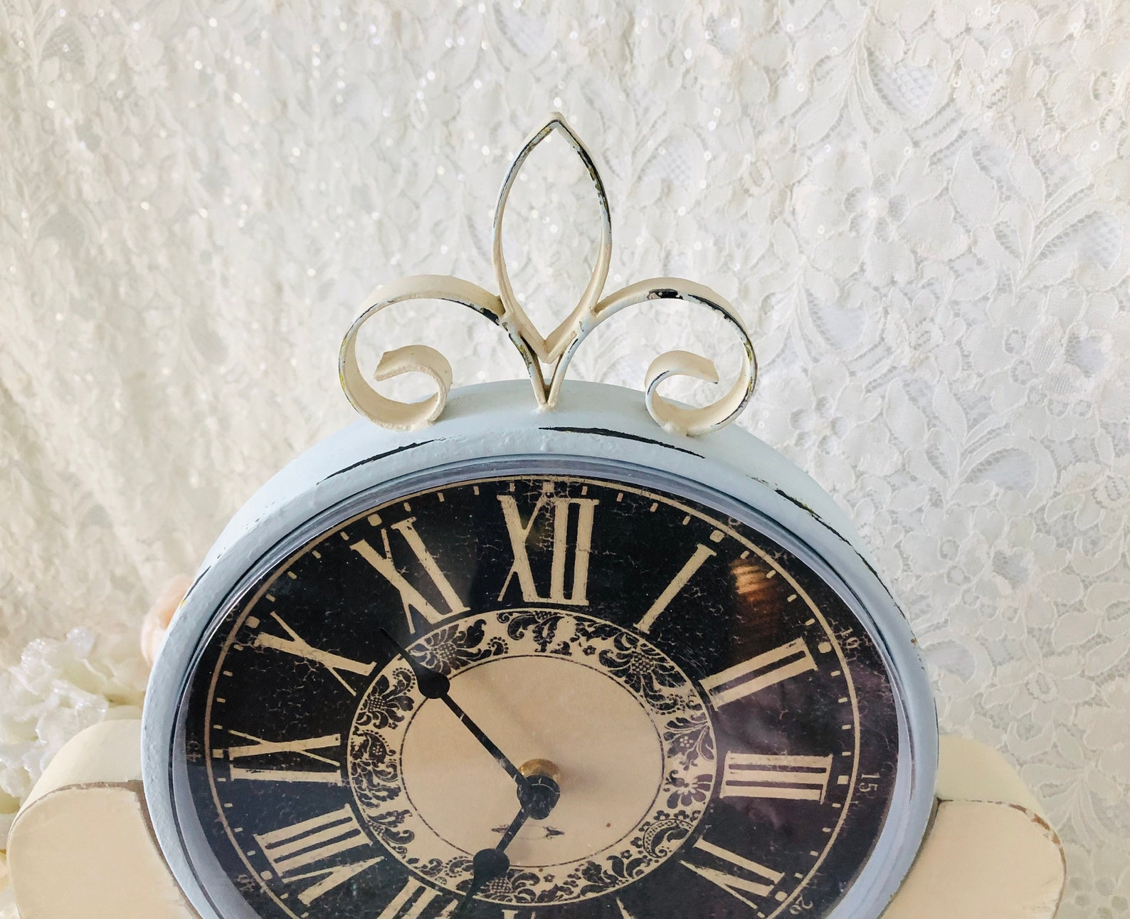 Shabby Chic Clocks Shabby Chic Mantel Clocks Vintage Mantel Etsy