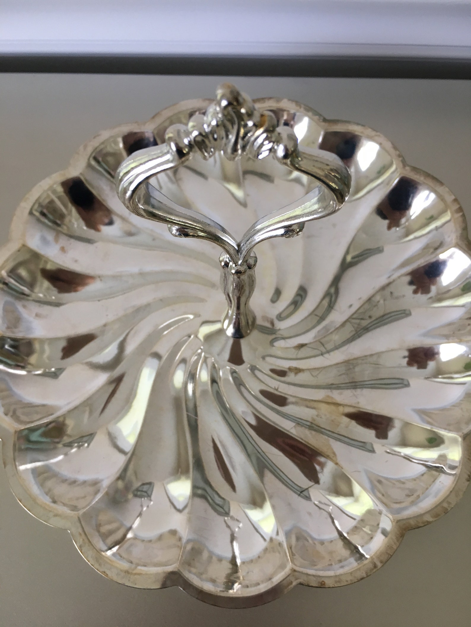 Antique Candy Dish Vintage Candy Dish Silver Candy Dish Tin Etsy