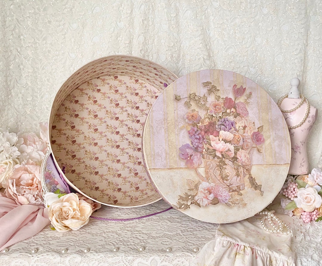 Vintage Hat Box, Large Floral Hat Box, Hat Boxes, Vintage Storage, Antique Hat Boxes,antique