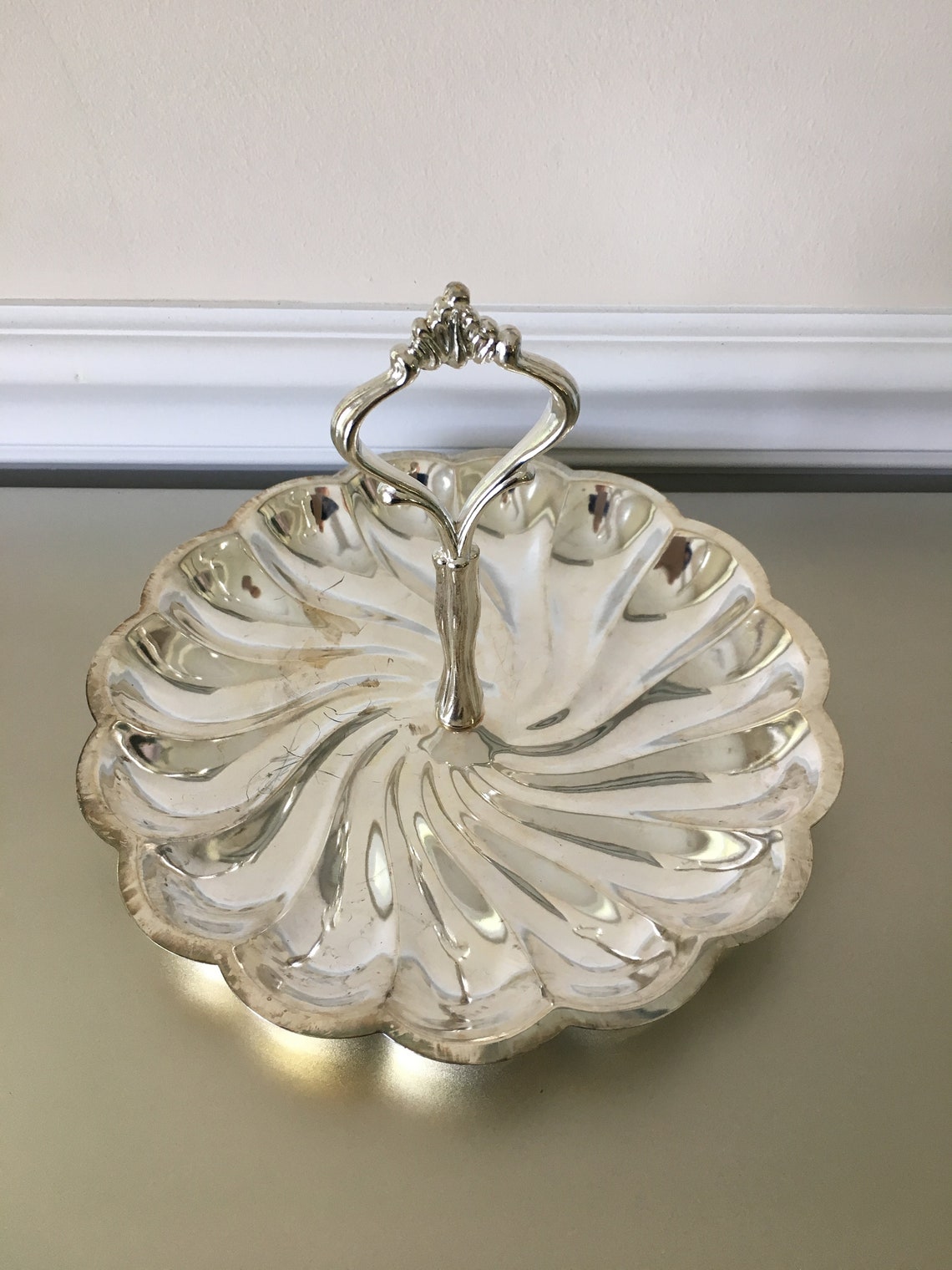 Antique Candy Dish Vintage Candy Dish Silver Candy Dish Tin Etsy