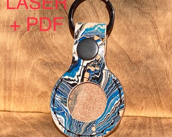 Laser Ready Airtags Keychain Leather Case Goods DIY Pattern SVG + PDF