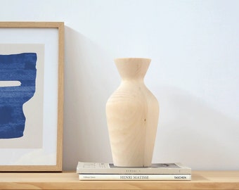 Unique natural wood vase, handmade gift - Formentor