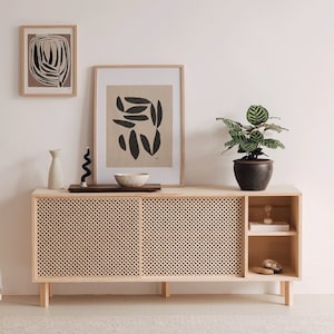 Sideboard in natural solid wood Moraig image 1