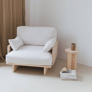 Solid natural wood armchair, living room furniture - Bora