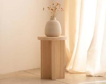 Solid wood stool, handmade - Denia