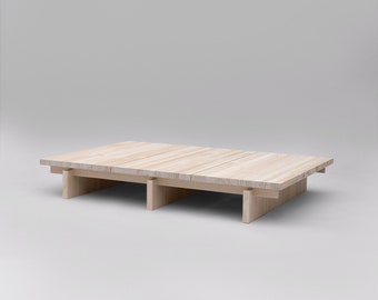 Mesa de centro baja de madera de pino para el salón - Nova