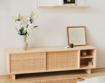 TV Stand Galera, handmade with solid pine wood