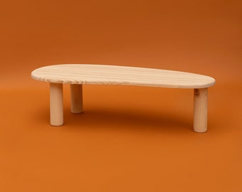 Table basse ovale en pin massif, Table de salon - Tramadiu