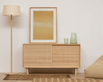 Sideboard Cala, handgemachter Massivholz-Schrank